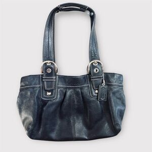 COACH Hampton Pleated Full Grain Leather Soho Satchel Handbag" (model F13732